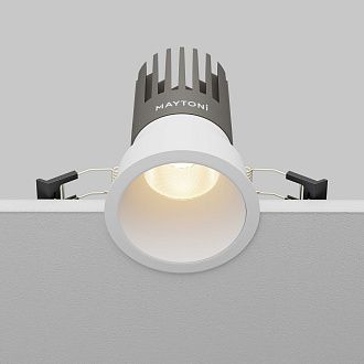 Встраиваемый светильник 8*11 см, вр 7 см, *LED*15W, 3000K, Maytoni Dip DL118-15W-3K-W, Белый