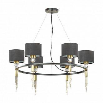 Люстра подвесная Lumion Santiago 4516/6, диаметр 75 см, античная латунь-черный