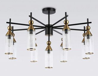 Люстра на штанге **-53 см, 9*E14*40W, K, Ambrella Light High Light LH55258, черный, латунь