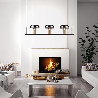 Подвесной светильник 18*92*87 см, 3*E14 черный, золото Vele Luce Olivia VL5642P03