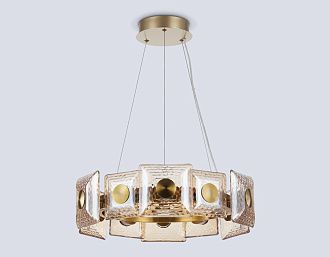 Подвесная светодиодная люстра **15-180 см, **W, 3000K, Ambrella Light High Light LH31021, латунь