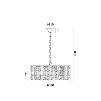 Подвесная люстра  61*110 см, 8*E14 шампань Vele Luce Riccio VL3164P08