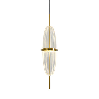 Подвесной светильник 239 см, LED,  8W, 3000К, Freya Whisper FR6184PL-L8BS латунный