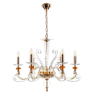 Люстра 70 см, Crystal Lux CATARINA SP6 V2 GOLD/TRANSPARENT-COGNAC Золотой/Прозрачный