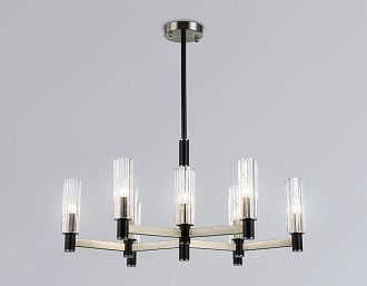 Люстра на штанге **38-76 см, 9*E14*40W, K, Ambrella Light High Light LH55503, черный, сатин