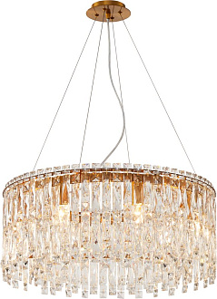 Люстра подвесная хрустальная 60*100 см, Е14*8, 20 м2 Stilfort 2173/05/08P, бронза