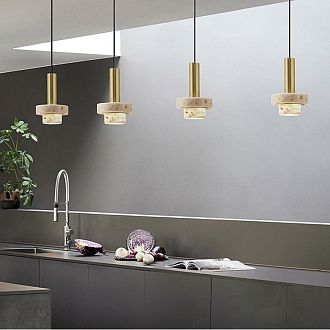 Подвесной светильник CADIS Терраццо 15*15*23 см, 1*E14*40W, ImperiumLoft CADIS01, Чёрный, Золотистый, Серебристый