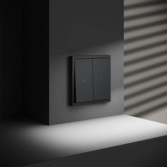 Выключатель встраиваемый для жалюзи 10А, графит Voltum S70 VLS020707, Пластик Soft touch
