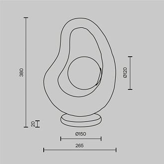 Настольная лампа 15*26,5*38 см, 1*G9*28W, Maytoni Opus MOD380TL-01GR, серый