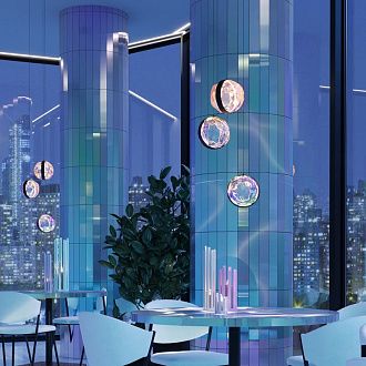 Каскадная люстра 38*38*323 см, LED*15W, 3000K, Maytoni Misterio MOD379PL-L17B3K, черный