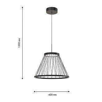 Подвес 40*40-150 см, 4*LED, 12W, 4000K, Favourite Fibra 4633-4P, черный матовый