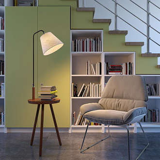 Торшер со столиком Odeon Light Kalda 4666/1F, коричневый-бежевый