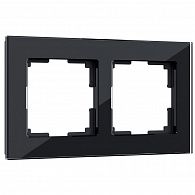 W0021108 Рамка на 2 поста Favorit, черный,стекло Werkel, 4690389159589