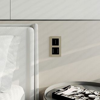 Сенсорный выключатель двухклавишный с подсветкой Werkel W4522008, черный