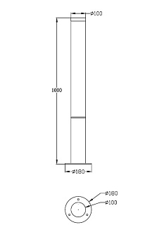 Столб Maytoni LED Ginza O041FL-L30B3K, 30W LED, 3000K, черный