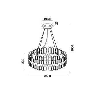 Подвесная люстра  60*100 см, 16*G9 античная бронза Vele Luce Venere VL3034P16