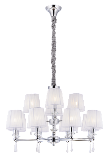 Люстра Ø800 x H550(1500), мм, 12*40W (480W), CHROME (Хром) NewRgy 8902/8+4CR CHROME