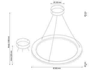 Люстра *50*119 см, 1*LED*18W, K, Lucia Tucci Modena MODENA 173.1 LED, хром