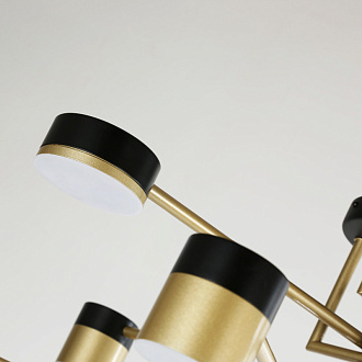 Люстра Favourite Modul 4013-8P, D940*H350, каркас светильника сочетает два цвета - черный и золото, плафоны цилиндрической формы разного диаметра