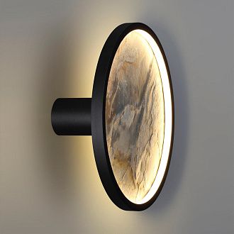 Настенно-потолочный светильник 32*15 см, LED 1*25W, 3000 К, Odeon Light Stoflake 5078/25L, матовый черный/серо-бежевый