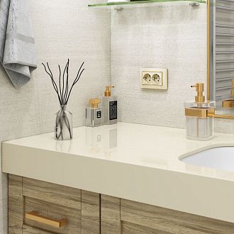 W0081932 Рамка для двойной розетки Snabb, слоновая костьзолото Werkel, 4690389161148