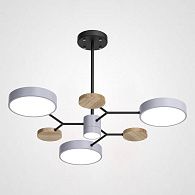 Люстра на штанге MEADE 4 lamps Grey 70*70*60 см, 4*LED*16W, 4000K, ImperiumLoft MEADE-01, Чёрный, Бежевый