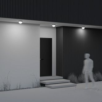 Накладной уличный светильник 18*18*12,2 см, LED, 3000К, Maytoni MON O438CL-L12GF3K серый
