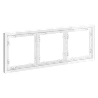 Рамка пластиковая Voltum S70 на 3 поста, белый  пластик  VLS100301