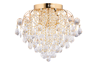 Люстра 550*480, E27 x 6+LEDx6 3W*E27+LED, 40W Sfera Sveta Хрусталь (Эконом) 1524/6+6 FGD, Золото