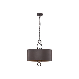 Подвесная люстра Favourite Ferrous 4007-2P, L400*W160*H545/1545, каркас двух цветов - коричневого цвета с внешней стороны и цвета золота с внутренней, декоративные элементы в виде колец
