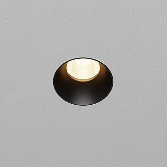 Встраиваемый светильник 9*8 см, вр 6 см, *LED*10W, 3000K, Maytoni Dip DL119-10W-3K-TRS-B, Черный