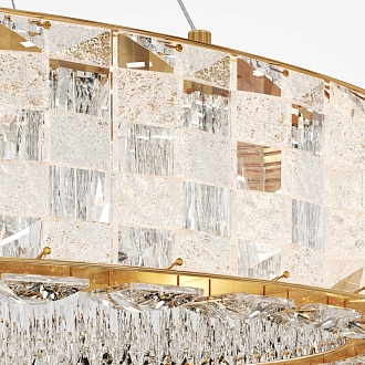 Подвесная люстра 95*35*318 см, LED, 3000К, Maytoni CASTELLO  MOD336PL-L130G3K золотой