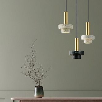 Подвесной светильник CADIS Терраццо 15*15*23 см, 1*E14*40W, ImperiumLoft CADIS01, Чёрный, Золотистый, Серебристый