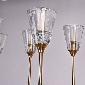 Люстра на штанге TORCHE DE VERRE Linear Chandelier 12 139*45*50 см, 12*G9*40W, ImperiumLoft 40.1548, Латунь