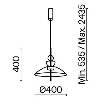Подвесной светильник  40*67,9 см, LED 12W, 3000К, Черный Maytoni Bangkok MOD185PL-L11B3K3