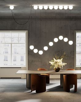 Подвесной светильник 20*60-240 см, *LED*20W, 3000K, Maytoni Twins MOD427PL-L20B3K, Черный