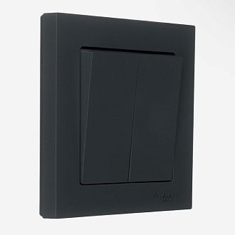 Радиовыключатель клавишный HiTE PRO BASE-2F (Серый, без рамки) HPSW-BASE2F-GR (c фиксацией клавиши)