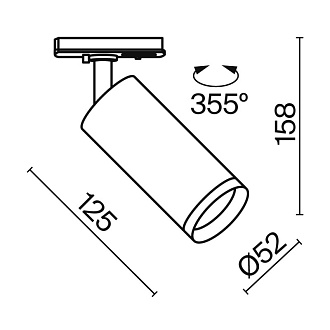 Светильник 16 см, 12W, 4000K, Maytoni Unity Focus LED TR021-1-12W4K-W-D-W, белый, 24°, Dim Triac