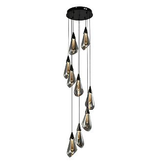 Подвес 40*40*250 см, 9*LED*27W, 4000K Gerhort G52137/9BK+GD SM, Черный, золотой