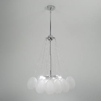 Светильник ElegantLight DZN-21732 ХРОМ+БЕЛЫЙ МАТОВЫЙ  D/H1000/6/E14/40W+19 стеклянных плафонов без ламп GRAPE 23-12