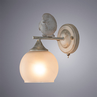 Настенное бра Arte Lamp Gemelli A2150AP-1WG, белый с золотом