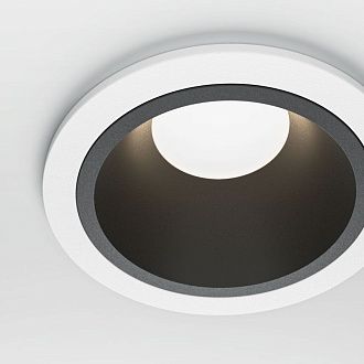 Встраиваемый светильник 7 см, Maytoni Share DL126-GU10-WB, белый-черный, вр 6,5 см