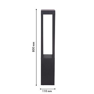 Уличный столб 10,8*10,8*80- см, *LED*7W, 3000K, Favourite Portal 4746-1F, черный