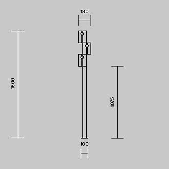 Парковый светильник 160 см, 30W, 3000K, Maytoni Torq O494FL-L30B3K, черный