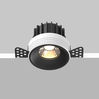 Встраиваемый светильник 7,4*7,4*6 см, LED, 12W, 3000К, Maytoni Technical ROUND DL058-12W3K-TRS-B черный, вр 7,5 см
