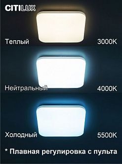 Светильник светодиодный 53 см, 48W, 4000 К Citilux CL714K48N Симпла белый, дневной свет