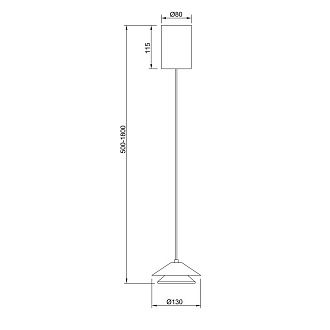 Подвесной светильник 13*180 см, *LED*5W, 3000K, Mantra Piccola MAN9030, черный