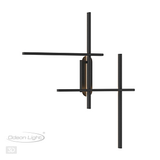 Настенный светильник Odeon Light Rudy 3890/36WL, 36W LED, 3000K, черный