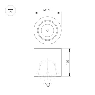 Накладной светильник Arlight 021428 *14*14 см, 30W, белый (дневной)K,