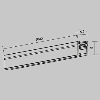 Шинопровод 200*1,1*1,5 см  Maytoni Technical Magnetic track system Levity черный TRX184-112B черный